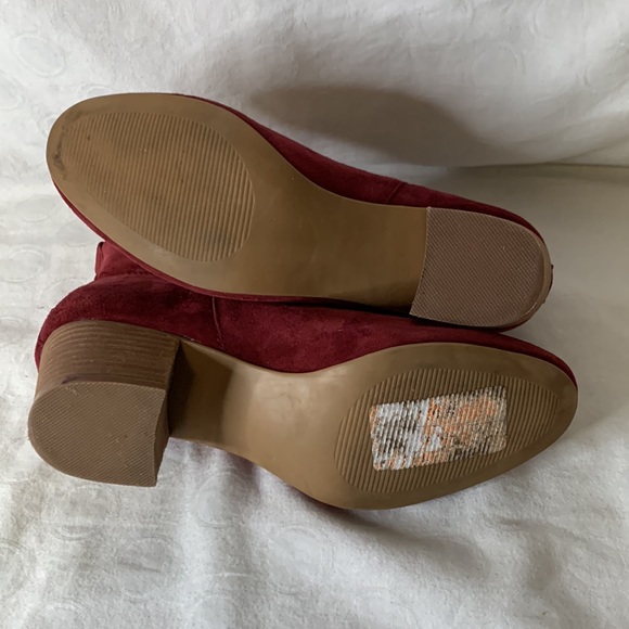 Steve Madden Harber Burgundy Leather Ankle Boots Heels Size 7M - Picture 6 of 6